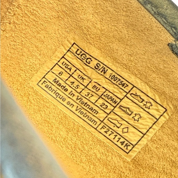 UGG Navy Blue Alloway Crystal Bow Flats Nautical Anchor Slip On Velvet Size 6 - Picture 7 of 11